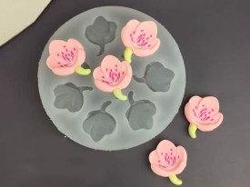 Molde silicona 8 mini flores cerezo